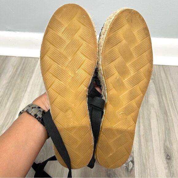 Free People Espadrilles Women’s 8.5 Paradise Glitter Tie Ankle Platform - Picture 6 of 7